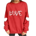 thumbnail image 5 of FAWUUDO Womens Casual Heart Graphics Shirt Long Sleeve Pullover Loose Crewneck Cute Love Printed Sweatshirt Tops Red S, 5 of 9