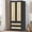 Black, variant on Gyger, 2 Doors Wardrobe Armoire Closet with 2 Drawers, Farmhouse Wooden Armoire Storage Cabinet with Shelves & Hanging Rod for Bedroom,White