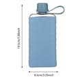 thumbnail image 2 of Flat Slim Pocket Water Bottle With Wave Textured Silicone Sleeve Carry Handle Lid Portable Travel Reusable Drinking Bottle, 2 of 4
