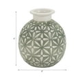thumbnail image 3 of 6" Decorative Daisy Ceramic Vase - Contemporary Round Dark Sage Green and White Flower Vase for Home, Office Decorative Accent - Easy Gift Idea, 3 of 8