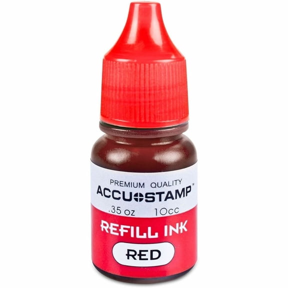 COSCO, COS090683, Accu Stamp Shutter Pre-Ink Refills, 1 Each, Red