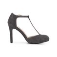 thumbnail image 3 of BLISSFUL STEP Women's Shoes Round Toe Stiletto Heel T-Strap Sandals Gray 5.5, 3 of 7