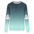 thumbnail image 3 of Womens Cropped Halloween Sweatshirts Fashion Ghost Graphic Pullover Shirts Cute Long Sleeve Trendy Clothes Orange, S, 3 of 4