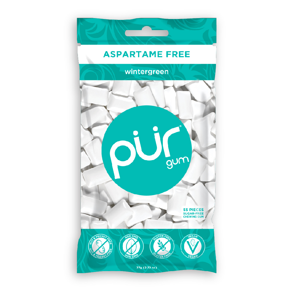 PUR Gum, Aspartame Free Wintergreen Gum, 55pcs