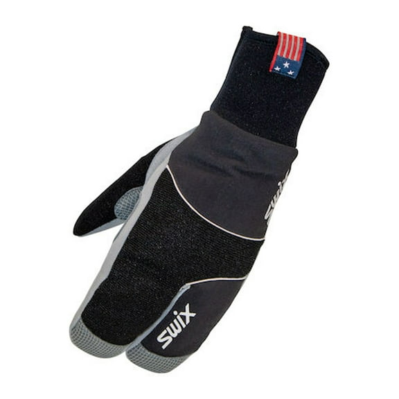 SWIX Adult Male Star XC 3.0 Split Mittens, Color: Black/Silver, Size: XXL