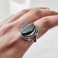 thumbnail image 5 of Natural Black Tourmaline Ring, Raw Black Tourmaline Ring, October Birthstone, Bohemian Band, 925 Sterling Silver, Womens Ring, Christmas, Thanksgiving, Handmade, Statement Jewelry, Gemstone Ring, 5 of 6