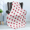 thumbnail image 4 of Valentine`s Day Soft Flannel Fleece Throw Blanket, Cartoon Hearts with Arrows Love Passion and Romance Pattern, Cozy Plush for Indoor and Outdoor Use, 50" x 60", Dark Coral Brown White, by Ambesonne, 4 of 5