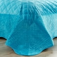 thumbnail image 6 of Home Soft Things 4 Piece Supersoft Microplush Bedspread Set - Scuba Blue - Oversized Queen (110" x 120"), 6 of 9
