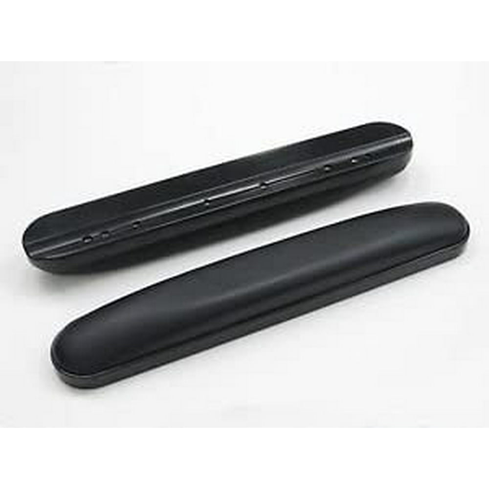 Wheelchair Armrest Pads, Black Base, Full Length, Black, 14" Pair