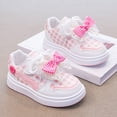 thumbnail image 2 of enyan Girls Sneakers Fashion Sneakers Breathable Lightweight Lace-up Running Walking Running Shoes for Girls (Toddler/Little Kid/Big Kid) Pink,13.5, 2 of 7