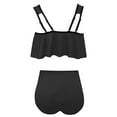 thumbnail image 4 of Summer Saving pimelu Bathing Suit for Women Tankini Swimsuits for Women Two Piece Swimsuits Tummy Control Swimsuit Beach Solid Pleated Swing High Waist Bathing Suits Women Swimsuits, 4 of 4