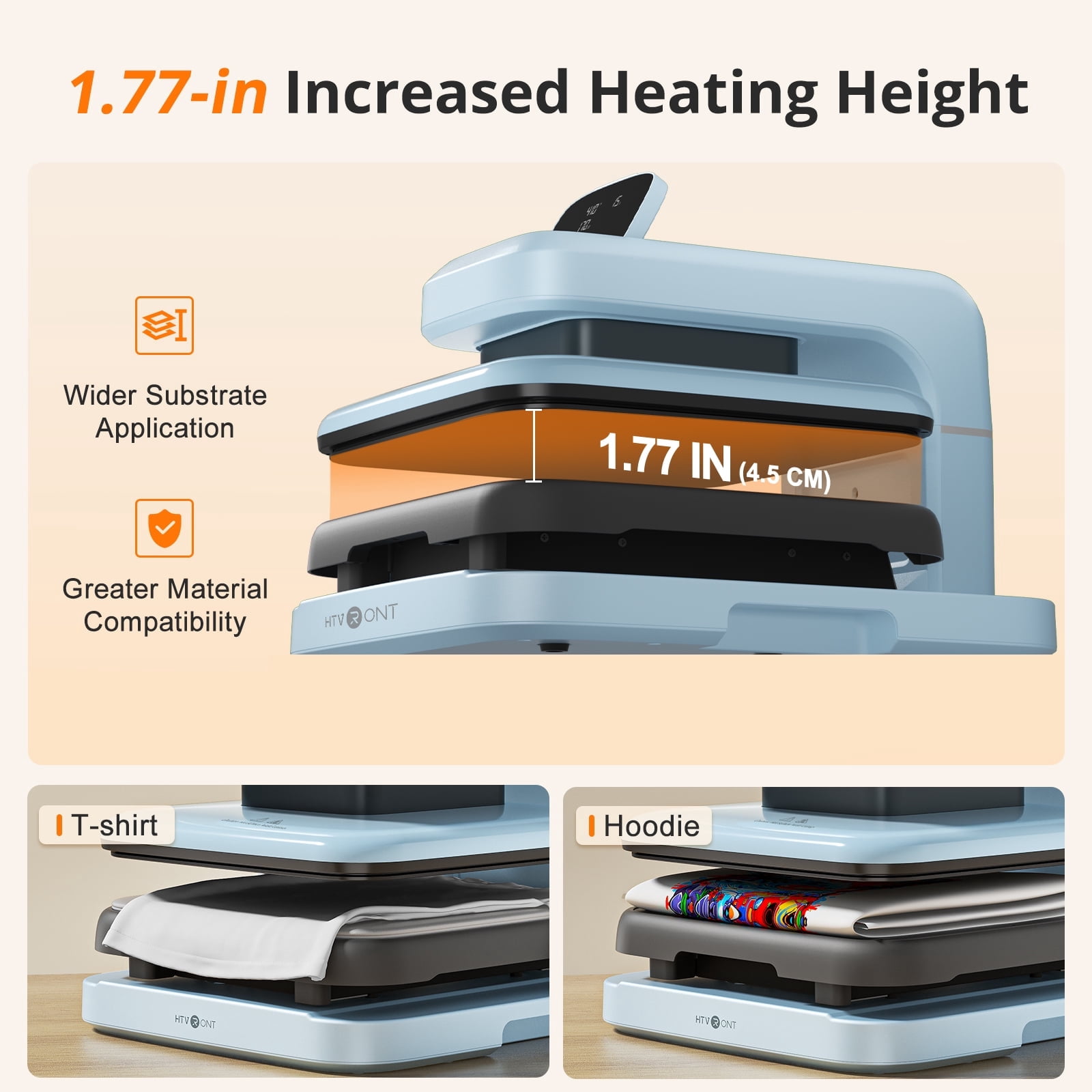 HTVRONT Automatic Heat Press 2 + HTVRONT Automat Heat Press Accessories Kit, Heat Press Machine with Adjustable Pressure & Higher Heating Height, Heats Up Fast and Evenly