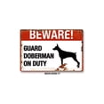 thumbnail image 1 of Señal de advertencia Beware Guard Doberman On Duty de PVC, 10 unidades/lote, 1 of 1