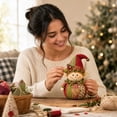 thumbnail image 5 of Patchwork Fabric Doll DIY Kit, Handmade Sewing Craft Set with Pre-Cut Fabric, Stuffing and Accessories, Christmas Seasonal Plush Decor Project for Adults Beginners(1pcs), 5 of 7