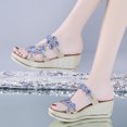 thumbnail image 1 of Mujeres damas cristal cuñas gruesas peep toe sandalias zapatillas zapatos Wmkox8yii  ytu2176, 1 of 9