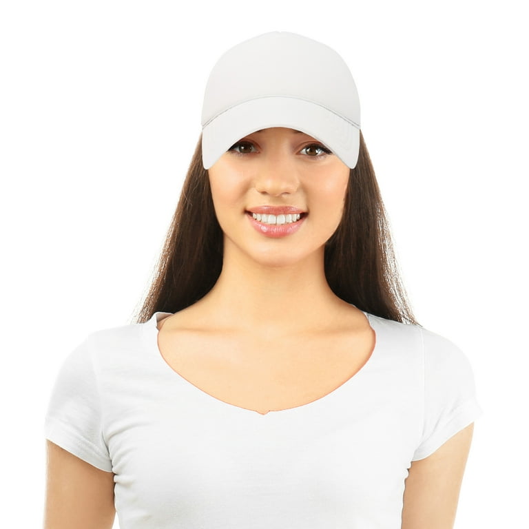 Dalix Solid Blank Trucker Hats Caps (2 for 1 Deal) White