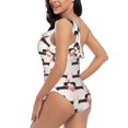 thumbnail image 4 of Pofeuu Dachshund And Hearts Print Women's One Piece Swimsuits One Shoulder Swimwear Asymmetric Ruffle Monokinis Bathing Suits-Medium, 4 of 6
