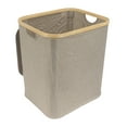 thumbnail image 3 of Foldable Bamboo Laundry Hamper with Lid - Decor Essentials for Any Room - Large - Rectangular - Brown, 3 of 3