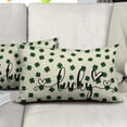 thumbnail image 2 of St Patricks Lumbar Pillow Covers 12x20 Set of 2 St. Patrick''s Day Green Lucky Clover Throw Pillows Spring Themed Shamrock Decorative Pillowcase Rustic Cotton Long Cushion Cover for Couch Sofa Bed, 2 of 6