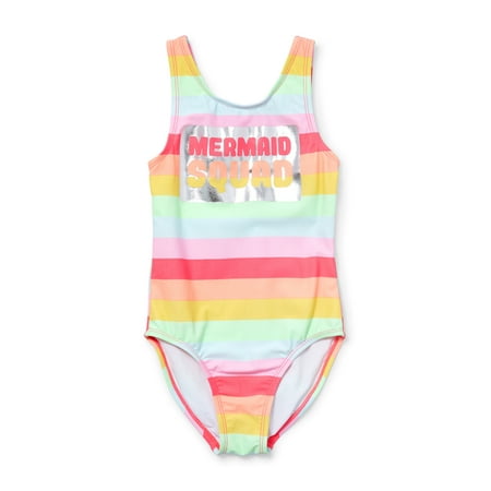 Rainbow Stripe One-Piece Swimsuit (Little Girls & Big (Best Place For One Piece Swimsuits)