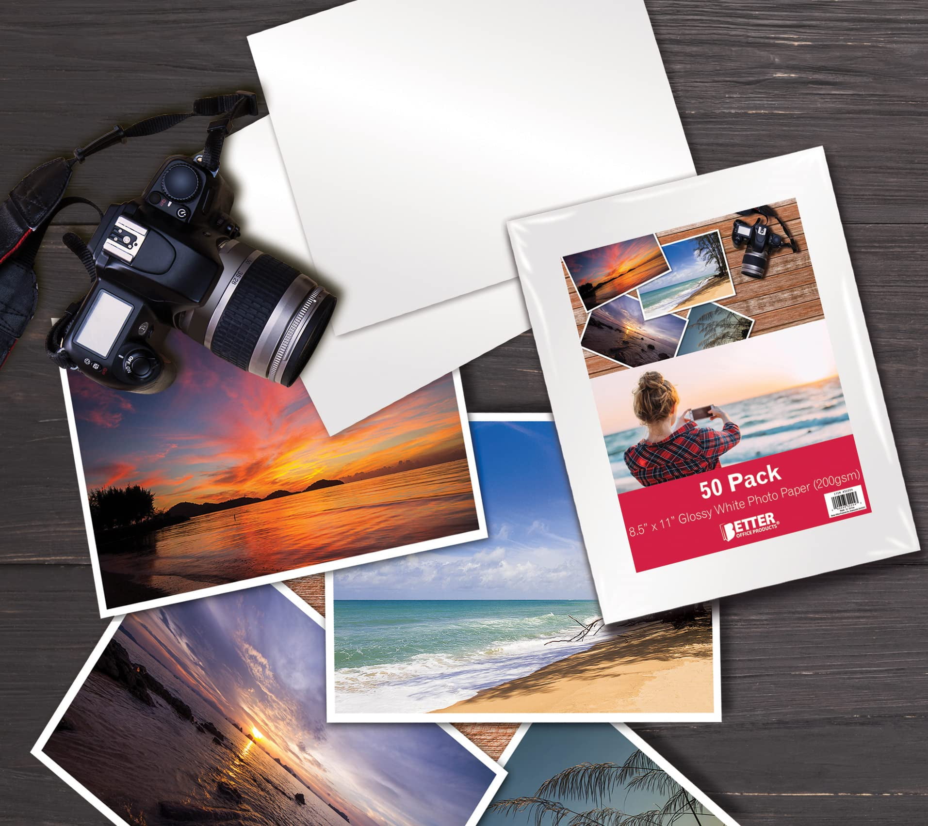 Better Office Products Glanzend Fotopapier 8.5 X 11 Inch - 100 Vellen 200 G/m² Letterformaat