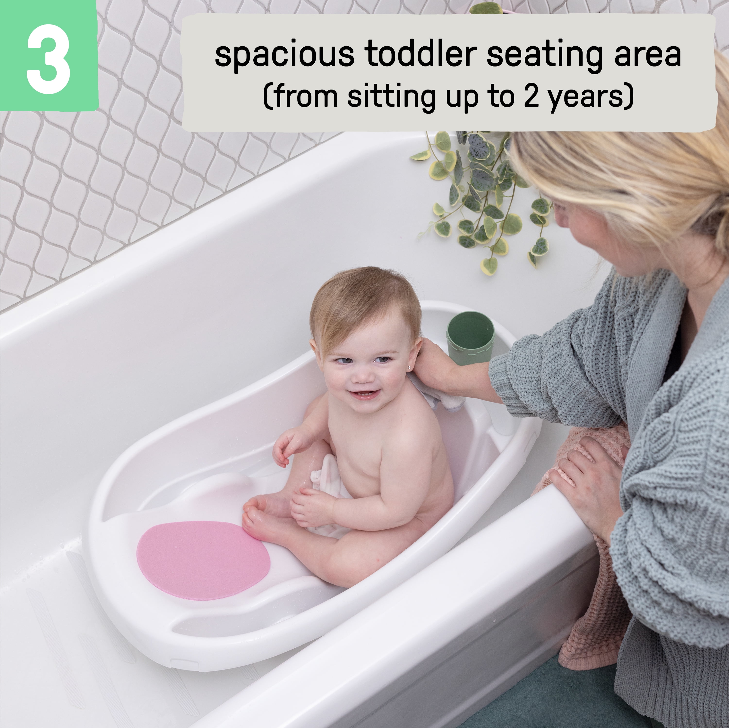 Summer by Ingenuity Comfy Clean Deluxe Newborn to Toddler Tub