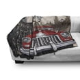 thumbnail image 3 of Prague Soft Flannel Fleece Throw Blanket, Gothic Architecture Themed Building with Vermilion Car Retro, Cozy Plush for Indoor and Outdoor Use, 60" x 80", Vermilion Beige, by Ambesonne, 3 of 6
