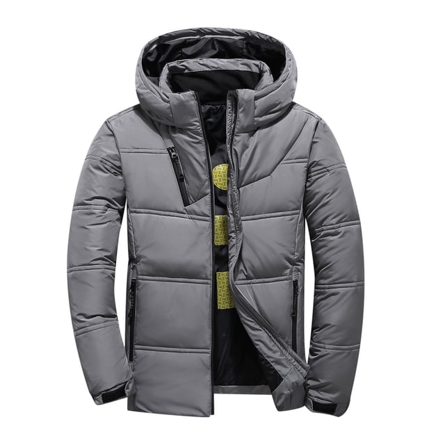 Hombres Sólido Casual Espesar Con capucha Cremallera Turndown Multi-bolsillo Chaqueta Abrigos Pompotops oipoqjl20179