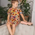 thumbnail image 4 of Fotbe Japanese Style Fish Scales Pijama Estampada de 2 Piezas para Niños – Ropa de Dormir de Manga Corta Cómoda para Niños y Niñas, Camiseta y Shorts de Algodón-3X-Large, 4 of 6