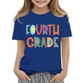thumbnail image 3 of UACY Girls Fourth Grade Back to School T Shirt Short Sleeve Crew Neck Cotton Casual Graphic Tee for Kids (Blue, 3-4 Years), 3 of 6