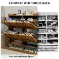 thumbnail image 6 of Shoe Cabinet with 4 Flip Drawers, Freestanding Shoe Cabinet Organizer, Shoes Storage Cabinet for Entryway, Narrow Shoe Rack Cabinet, 6 of 8