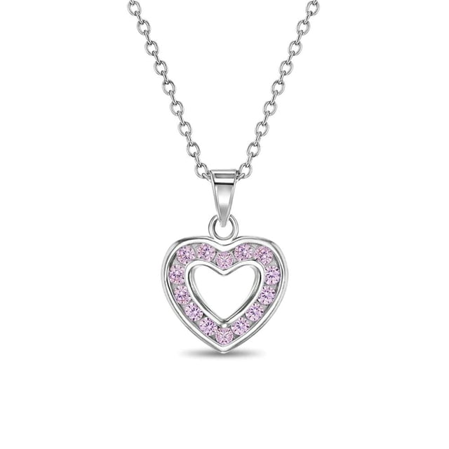 Embellissez Votre Petite Fille avec le Collier en Argent CZ pour Enfants, Cœur de Designer, Bijouterie