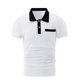 thumbnail image 3 of pstuiky camisetas para hombre, Camisa de manga corta con solapa y botones de color liso para hombre, con textura básica y cuello de manga corta camisetas de hombre s, 3 of 8