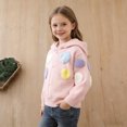 thumbnail image 5 of Zpanxa Girls Colorful Fuzzy Polka Dot Hooded Zip Up Cardigan Sweater Button Front Long Sleeve Casual Outerwear Sweaters for Girls, 5 of 8
