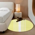 thumbnail image 2 of Round Rugs 3Ft, Yellow White Stripe Round Area Rug Washable Indoor Throw Carpet, Modern Rustic Vertical Striped Small Non Slip Circle Rug for Bedroom Living Room Home Decor Aesthetic, 2 of 8
