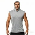 thumbnail image 2 of Taqqpue Men's Short Sleeve Hoodie Cotton Solid Color Hooded T Shirts Lightweight Sweatshirt Running Athletic Workout Hoodies Pullover, 2 of 6