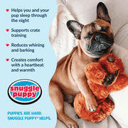 Original Snuggle Puppy Heartbeat Stuffed Toy for Dogs. Pet Anxiety Relief and Calming Aid, Comfort Toy for Behavioral Training in Brown