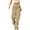 Khaki, variant on Sevevn Women's Fashion Casual Pocket Straight Leg Pants High Waisted Workwear Pants Beach Vacation Clothes for Women White M