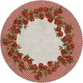 thumbnail image 2 of Addison Rugs Dream Shag Premium Machine Washable Transitional Apple Border Apple Round Rug, 8' x 8', 2 of 8