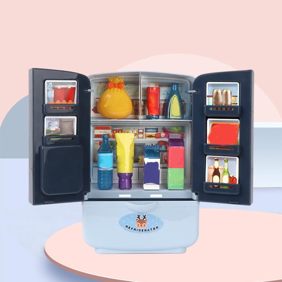 Simulación Refrigerador Comida Cocina Juguetes CUTICAT Mini nevera para niños Azul