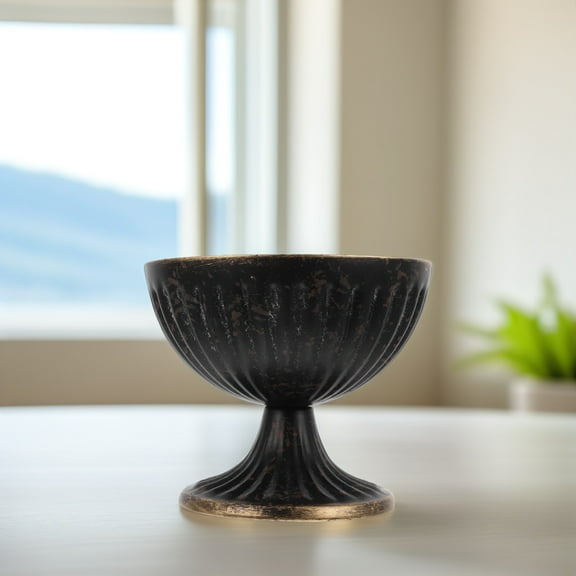 GOOHOCHY Mini Flower Pots Pedestal for Outdoor Plants Black