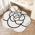 thumbnail image 1 of Yazoeia Flower Shaped Rug,Washable Non Slip Foot Bath Mat,Office Computer Chair Study Desk Soundproof Anti-Slip Mat,White,120cm/47in CJC912-143565, 1 of 6