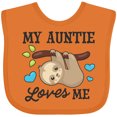 thumbnail image 3 of Inktastic My Auntie Loves Me with Sloth and Hearts Boys or Girls Baby Bib, 3 of 4