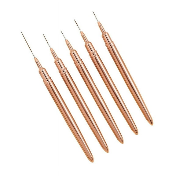 5PCS 7/9/11/15/25mm Nail Liner Brush Set UV Gel Nail Brushes Kits French Stripe Line Painting Drawing Flower Pen Tools,D