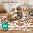 thumbnail image 4 of ODIKA 2'x3' Washable Throw Rug Non-Slip, Low Profile, Flatwoven, Easy Care Vintage Boho Retro Distressed Farmhouse Layout Textured for Hallway, Study Room, 4 of 7