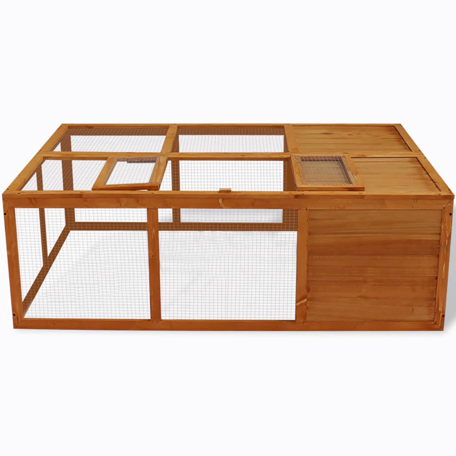 Pefilos 59" Outdoor Wooden Rabbit Hutches for Indoor Portable Bunny Cage Foldable Small Animal Pet Cages, Orange Pefilos 59" Outdoor Wooden Rabbit Hutches for Indoor Portable Bunny Cage Foldable Small Animal Pet Cages, Orange