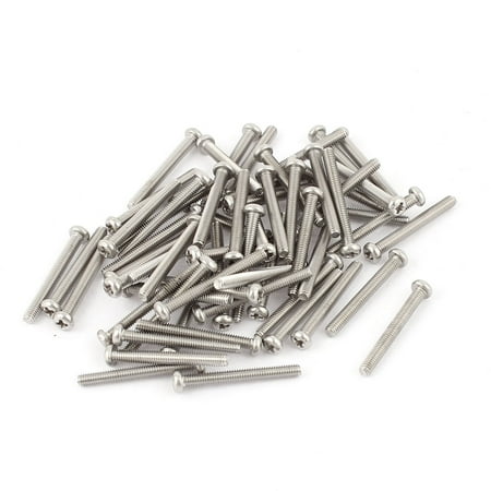 

60pcs 304 Stainless Steel Crosshead Pan Head Screws Bolt M2.5 x 22mm