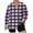Purple, variant on Fashion Women's Plus Size Print Hem Slit Long Sleeved V-Neck Pullover Fashionable Top