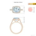thumbnail image 5 of Angara Natural 2.45 Ct. Aquamarine with Diamond Halo Ring in 14K Rose Gold for Women (Ring Size: 3), 5 of 10