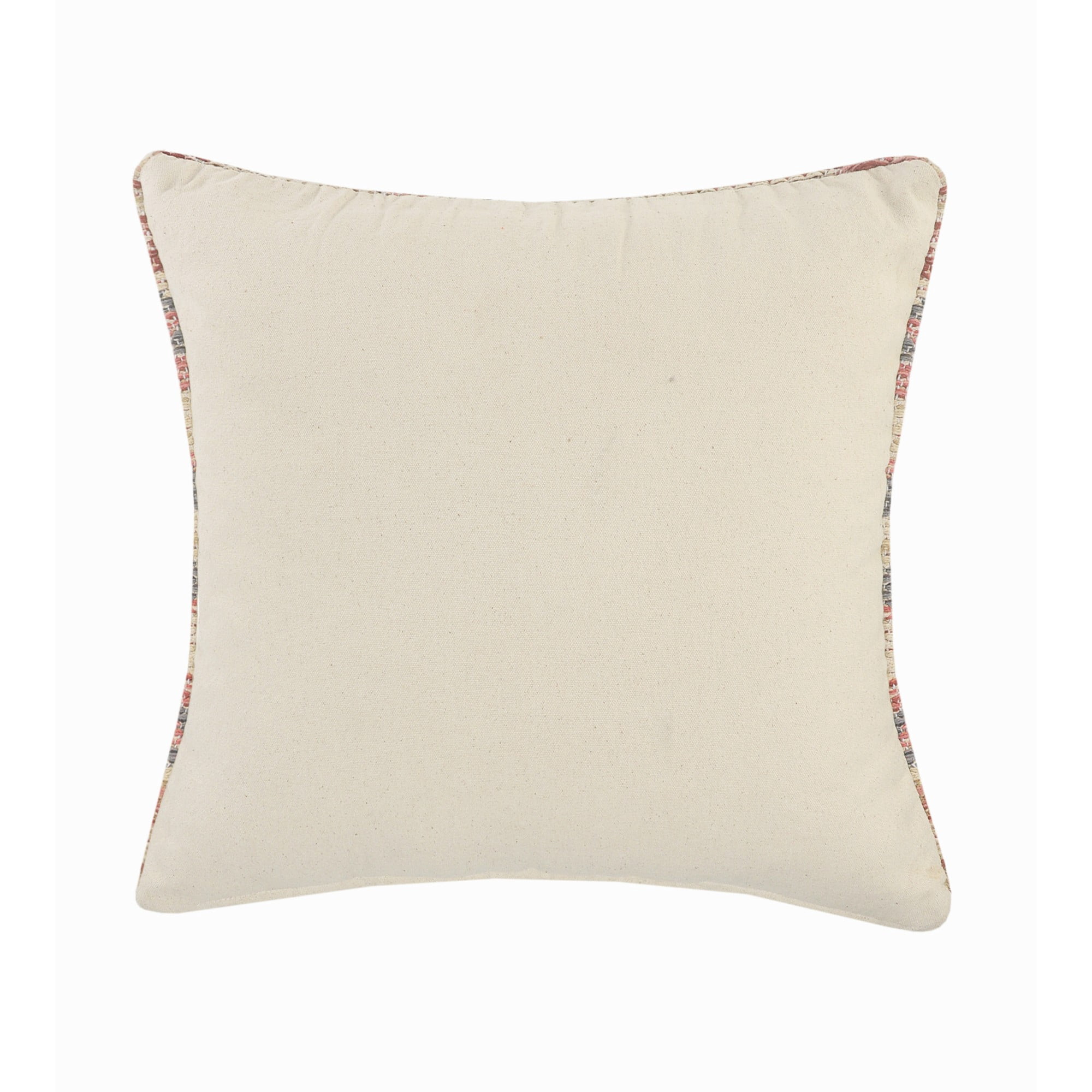 Laddha Home Designs Hand-Stitched Southwestern Cotton Throw Pillow Cover - 18" - Pink and Gray